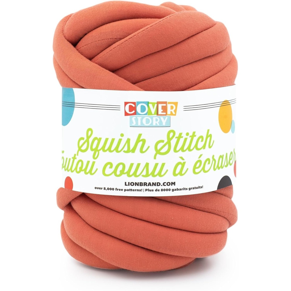 image:imageLion Brand Yarn Super Bulky Blanket Cover Story Squish Stitch Yarn for Knitting and Crochet Navy Peony 1 PackChili Pepper