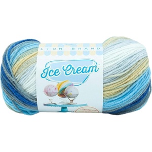 (1 Skein) Lion Brand Yarn Ice Cream Baby Yarn, Blueberry(Butter Pecan)