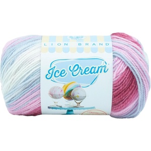 (1 Skein) Lion Brand Yarn Ice Cream Baby Yarn, Blueberry(Cherries Jubilee)