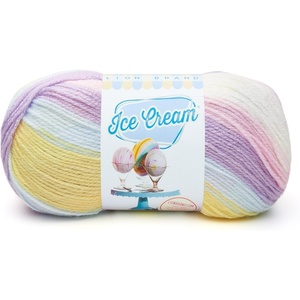 (1 Skein) Lion Brand Yarn Ice Cream Baby Yarn, Blueberry(Cotton Candy)