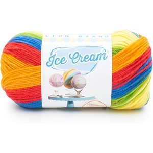 (1 Skein) Lion Brand Yarn Ice Cream Baby Yarn, Blueberry(Hokey Pokey)