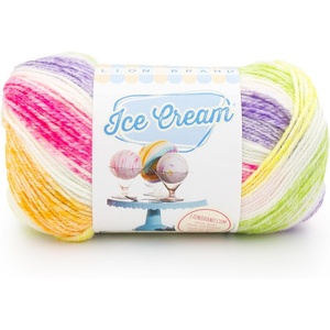 (1 Skein) Lion Brand Yarn Ice Cream Baby Yarn, Blueberry(Passion Fruit)