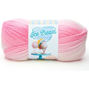 (1 Skein) Lion Brand Yarn Ice Cream Baby Yarn, Blueberry(Strawberry)