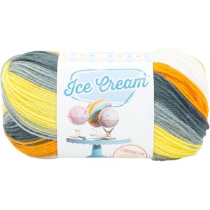 (1 Skein) Lion Brand Yarn Ice Cream Baby Yarn, Blueberry(Tiger Tail)