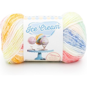 (1 Skein) Lion Brand Yarn Ice Cream Baby Yarn, Blueberry(Turtle Tracks)
