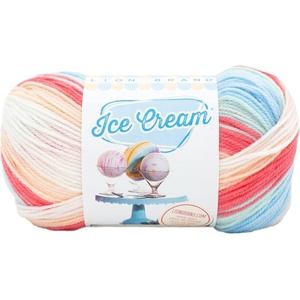 (1 Skein) Lion Brand Yarn Ice Cream Baby Yarn, Blueberry(Twinberry Cheesecake)