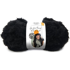 (3 Pack) Lion Brand Yarn Go for Faux Thick & Quick Bulky Yarn, Black Panther(Black Panther)