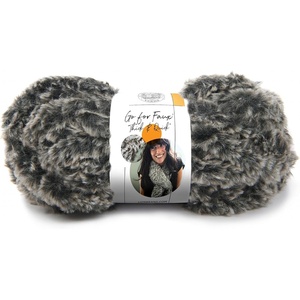 (3 Pack) Lion Brand Yarn Go for Faux Thick & Quick Bulky Yarn, Black Panther(Mink)