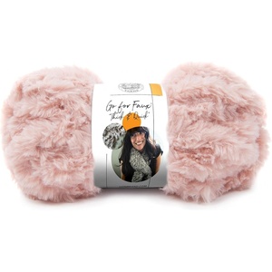(3 Pack) Lion Brand Yarn Go for Faux Thick & Quick Bulky Yarn, Black Panther(Pink Poodle)