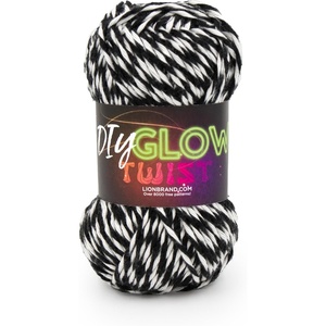 Lion Brand DIY Glow Twist Yarn, Yarn for Knitting, Crocheting, and Crafts, Black, 3 Pack(Black)