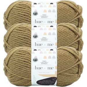 Lion Brand Hue + Me Yarn for Knitting, Crocheting, and Crafting, Bulky and Thick, Soft Acrylic and Wool Yarn, Toast, (3-Pack)