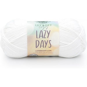 Lion Brand Lazy Days Beginner Yarn for Knitting, Crocheting, and Crafts, Clay, 3 Pack(Marshmallow)