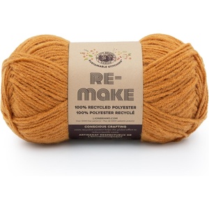 Lion Brand Re-Make Yarn, Recycled Polyester Yarn for Knitting and Crochet, Dusty Lilac, 3 Pack(Amber)