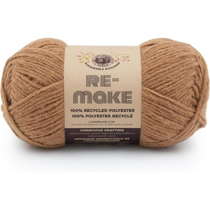 Lion Brand Re-Make Yarn, Recycled Polyester Yarn for Knitting and Crochet, Dusty Lilac, 3 Pack(Chestnut)