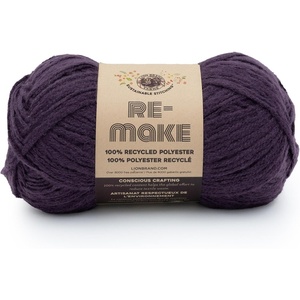 Lion Brand Re-Make Yarn, Recycled Polyester Yarn for Knitting and Crochet, Dusty Lilac, 3 Pack(Eggplant)