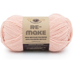 Lion Brand Re-Make Yarn, Recycled Polyester Yarn for Knitting and Crochet, Dusty Lilac, 3 Pack(Pale Pink)