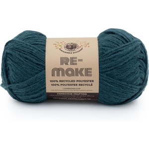 Lion Brand Re-Make Yarn, Recycled Polyester Yarn for Knitting and Crochet, Dusty Lilac, 3 Pack(Peacock)