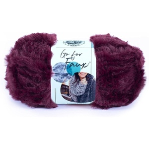 Lion Brand Yarn, Bulky Go for Faux Bulky Yarn for Knitting & Crocheting, Baked Alaska, 3 Pack(Red Panda)