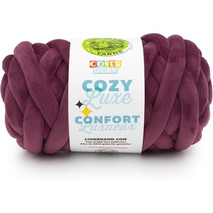Lion Brand Yarn Cover Story Cozy Luxe, Blanket Yarn for Knitting and Crochet, Maple, 1 Pack(Eggplant)