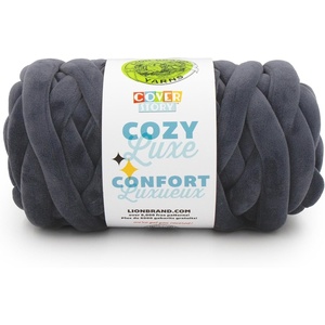 Lion Brand Yarn Cover Story Cozy Luxe, Blanket Yarn for Knitting and Crochet, Maple, 1 Pack(Graphite)