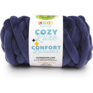 Lion Brand Yarn Cover Story Cozy Luxe, Blanket Yarn for Knitting and Crochet, Maple, 1 Pack(Navy)