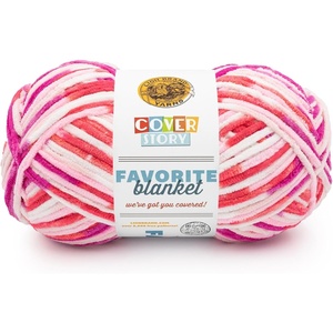 Lion Brand Yarn, Cover Story Favorite Blanket Yarn for Knitting and Crochet, 223 Yards, Lullaby, 1 Pack(Bubblegum)