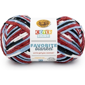 Lion Brand Yarn, Cover Story Favorite Blanket Yarn for Knitting and Crochet, 223 Yards, Lullaby, 1 Pack(Burrr-Berry)