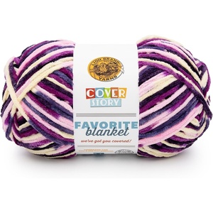 Lion Brand Yarn, Cover Story Favorite Blanket Yarn for Knitting and Crochet, 223 Yards, Lullaby, 1 Pack(Grape Soda)
