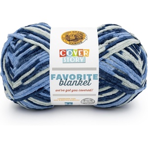 Lion Brand Yarn, Cover Story Favorite Blanket Yarn for Knitting and Crochet, 223 Yards, Lullaby, 1 Pack(I’m Blue)