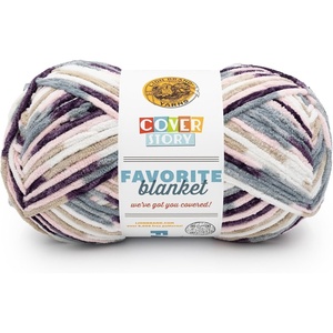 Lion Brand Yarn, Cover Story Favorite Blanket Yarn for Knitting and Crochet, 223 Yards, Lullaby, 1 Pack(Primrose)