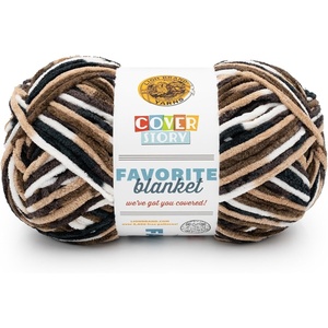 Lion Brand Yarn, Cover Story Favorite Blanket Yarn for Knitting and Crochet, 223 Yards, Lullaby, 1 Pack(S’Mores)