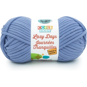 Lion Brand Yarn Cover Story Lazy Days Thick & Quick, Blanket Yarn, Eggplant, 1 Pack(Faded Denim)