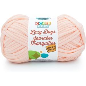 Lion Brand Yarn Cover Story Lazy Days Thick & Quick, Blanket Yarn, Eggplant, 1 Pack(Light Pink)