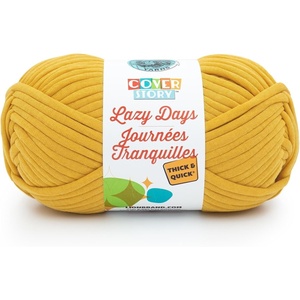 Lion Brand Yarn Cover Story Lazy Days Thick & Quick, Blanket Yarn, Eggplant, 1 Pack(Mustard)