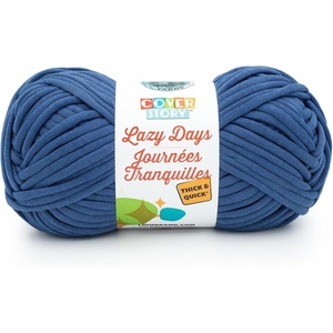 Lion Brand Yarn Cover Story Lazy Days Thick & Quick, Blanket Yarn, Eggplant, 1 Pack(Navy)