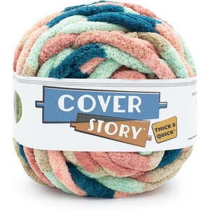Lion Brand Yarn Cover Story Thick & Quick, Blanket Yarn, Marsh, 1 Pack(Mountain Dawn)
