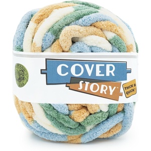 Lion Brand Yarn Cover Story Thick & Quick, Blanket Yarn, Marsh, 1 Pack(Seashore)