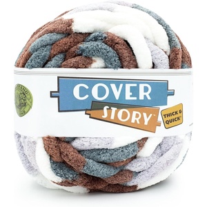 Lion Brand Yarn Cover Story Thick & Quick, Blanket Yarn, Marsh, 1 Pack(Snow Peak)