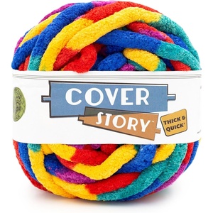 Lion Brand Yarn Cover Story Thick & Quick, Blanket Yarn, Marsh, 1 Pack(Tropical)