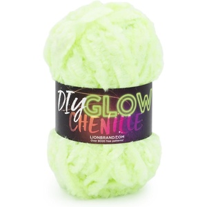 Lion Brand Yarn DIY Glow Chenille, Bulky Yarn, Pearl, 3 Pack(Glow Worm)