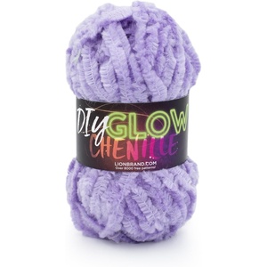 Lion Brand Yarn DIY Glow Chenille, Bulky Yarn, Pearl, 3 Pack(Purple)
