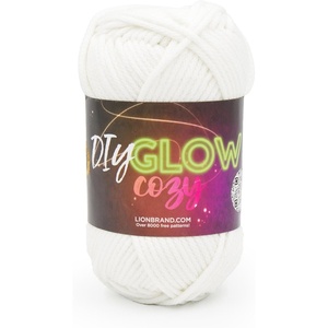 Lion Brand Yarn DIY Glow Cozy, Glow in the Dark Yarn, Lilac, 3 Pack(White)