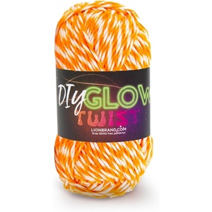 Lion Brand Yarn, DIY Glow Twist Yarn for Knitting, Crocheting, and Crafts, Green, 1 Pack(Bright Orange)