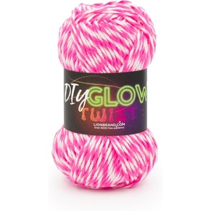Lion Brand Yarn, DIY Glow Twist Yarn for Knitting, Crocheting, and Crafts, Green, 1 Pack(Hot Pink)