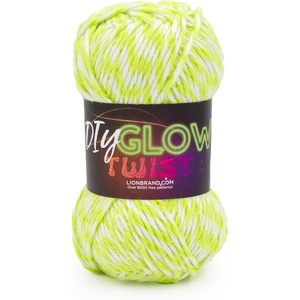 Lion Brand Yarn, DIY Glow Twist Yarn for Knitting, Crocheting, and Crafts, Green, 1 Pack(Lime Green)