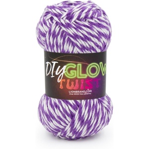 Lion Brand Yarn, DIY Glow Twist Yarn for Knitting, Crocheting, and Crafts, Green, 1 Pack(Purple)