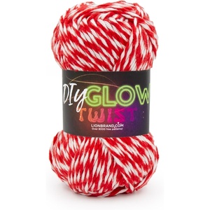 Lion Brand Yarn, DIY Glow Twist Yarn for Knitting, Crocheting, and Crafts, Green, 1 Pack(Red)