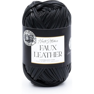 Lion Brand Yarn Faux Leather, Fashion Yarn for Knitting and Crochet, Bronze, 1 Pack(Night Sky)