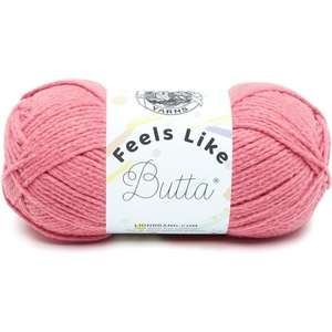 Lion Brand Yarn, Feel Like Butta Velvety Soft Yarn for Knitting, Crochet, and Crafts, Pink, 1 Pack, Chenille Like Fiber for Plush Baby Blankets, Amigurumi Toys, and Worsted Weight Sweaters(Dusty Pink)