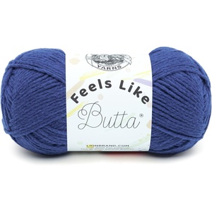 Lion Brand Yarn, Feel Like Butta Velvety Soft Yarn for Knitting, Crochet, and Crafts, Pink, 1 Pack, Chenille Like Fiber for Plush Baby Blankets, Amigurumi Toys, and Worsted Weight Sweaters(Royal Blue)